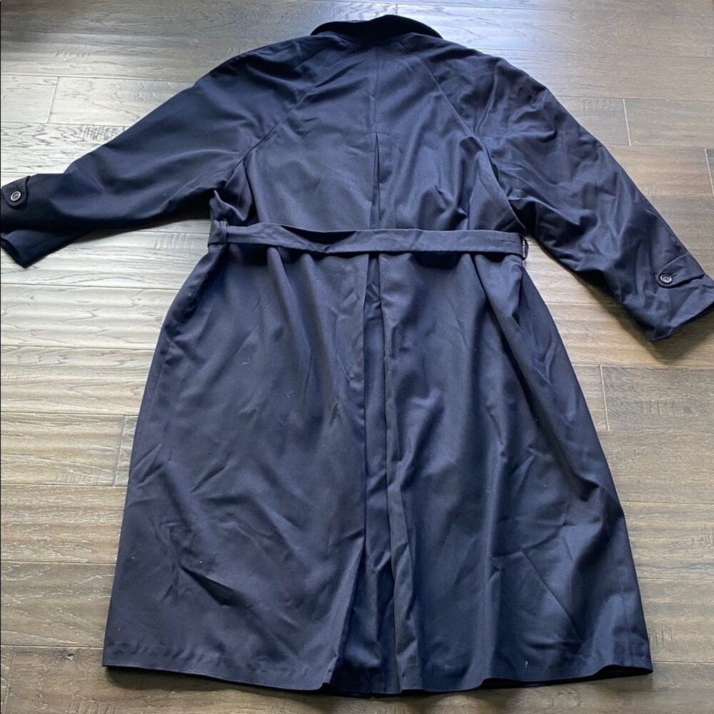 CARDINAL OF CANADA Belted Trench Coat Men's Sz 43XL Navy Wool Vintage Coat - Picture 7 of 10